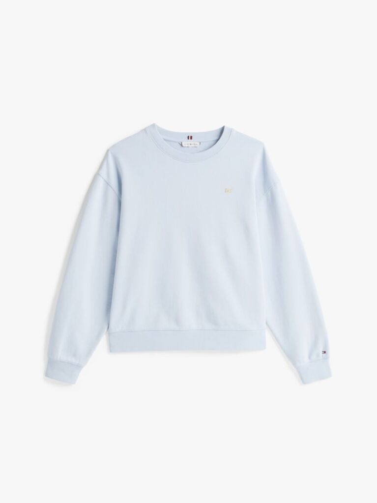 Blue Contrast Hilfiger Flag Embroidery Sweatshirt  Women