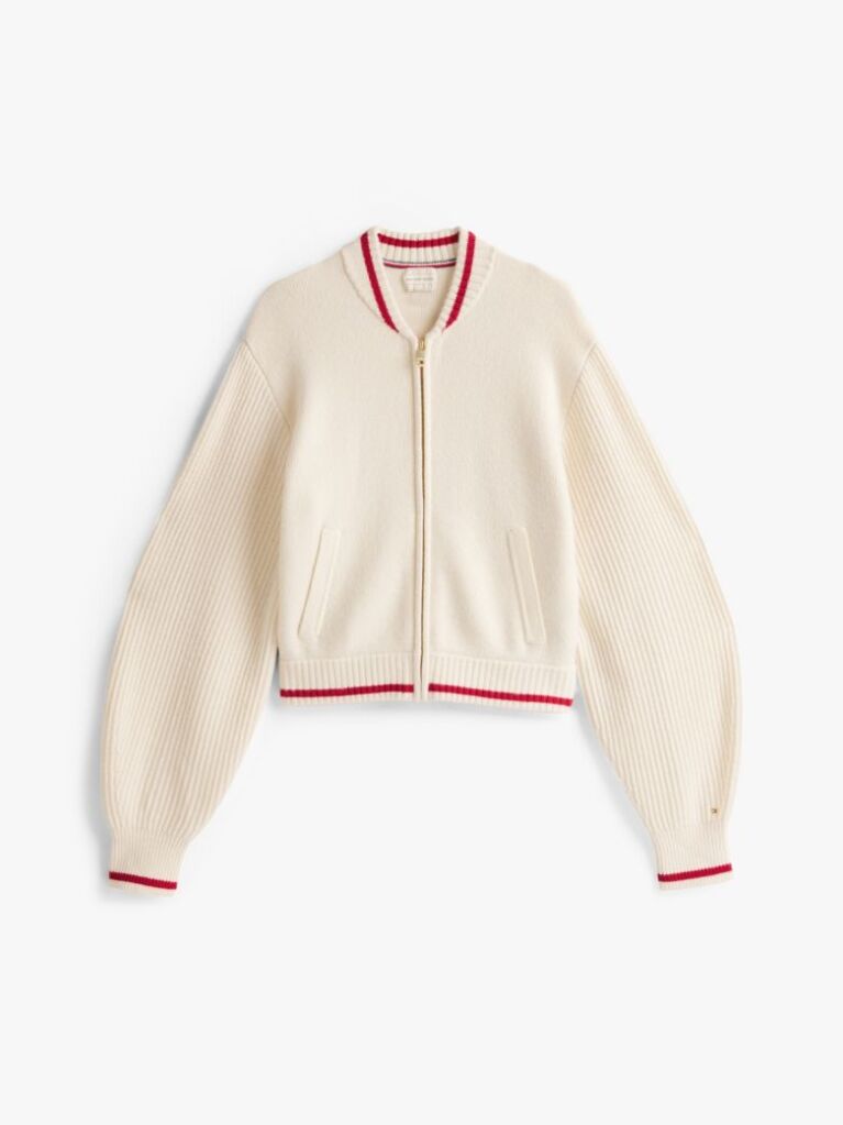Beige The Sofia Capsule Wool Blend Bomber Jacket  Women