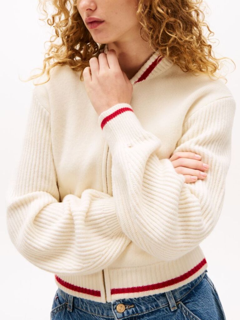 Beige The Sofia Capsule Wool Blend Bomber Jacket  Women