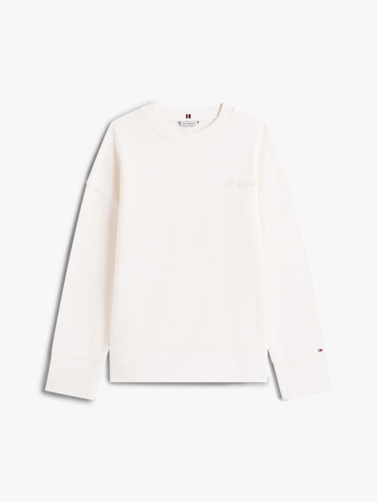Beige Logo Embroidery Relaxed Fit Sweatshirt  Women
