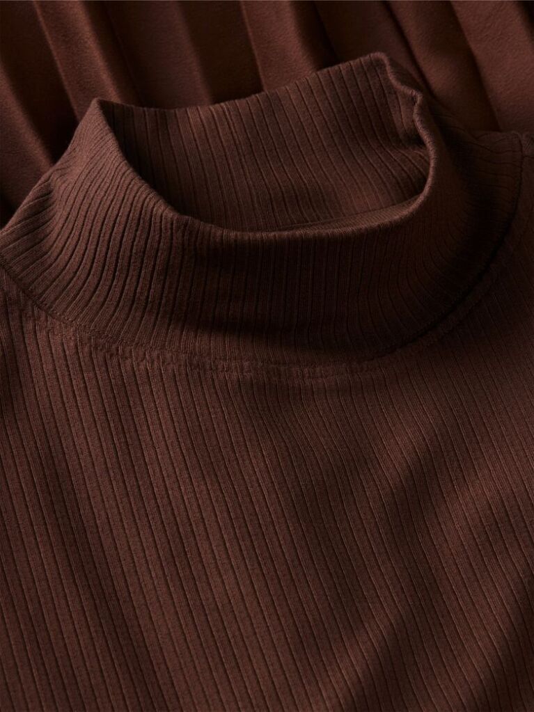 Brown Pleated Midi Fit And Flare Dress  Women