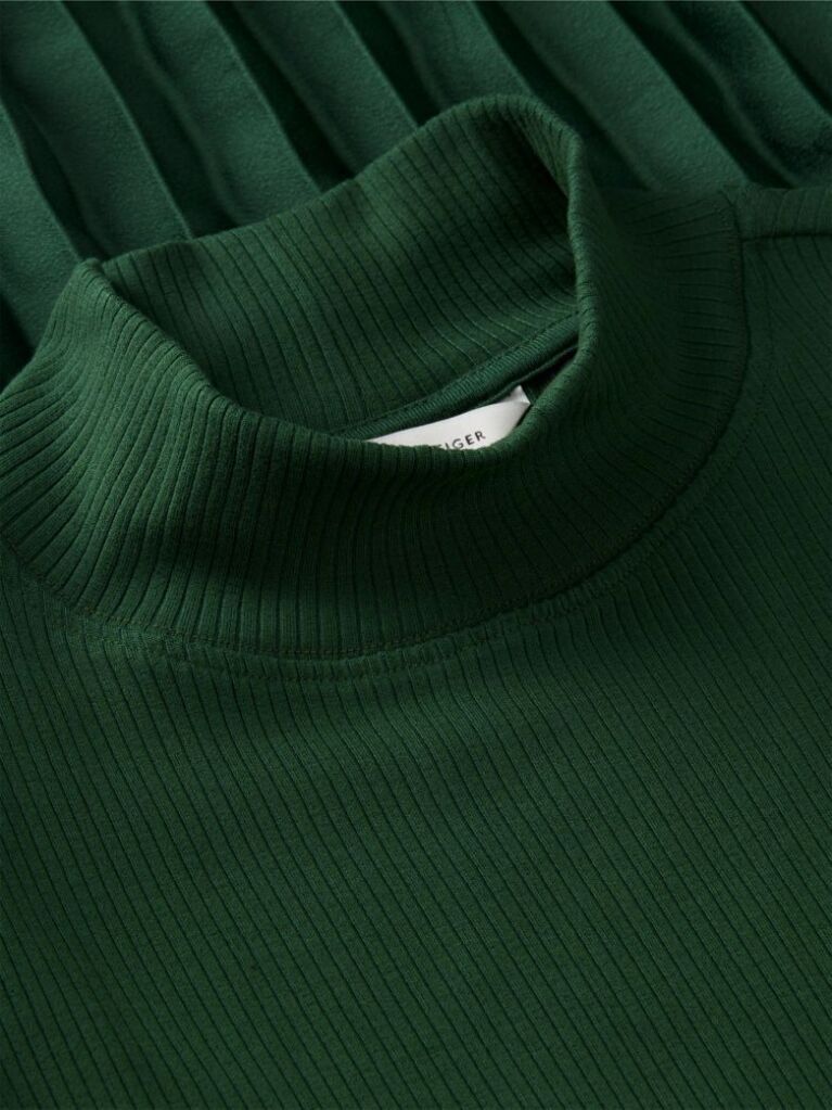 Green Pleated Midi Fit And Flare Dress  Women