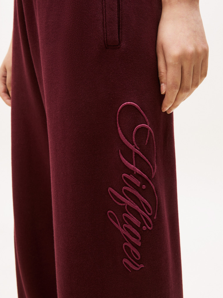 Red Logo Embroidery Cuffed Joggers  Women