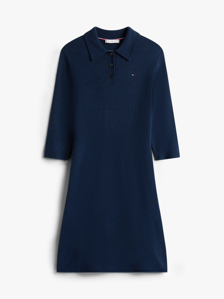 Blue Soft Wool Fit And Flare Mini Dress  Women