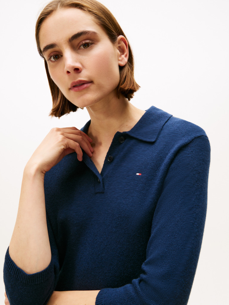 Blue Soft Wool Fit And Flare Mini Dress  Women