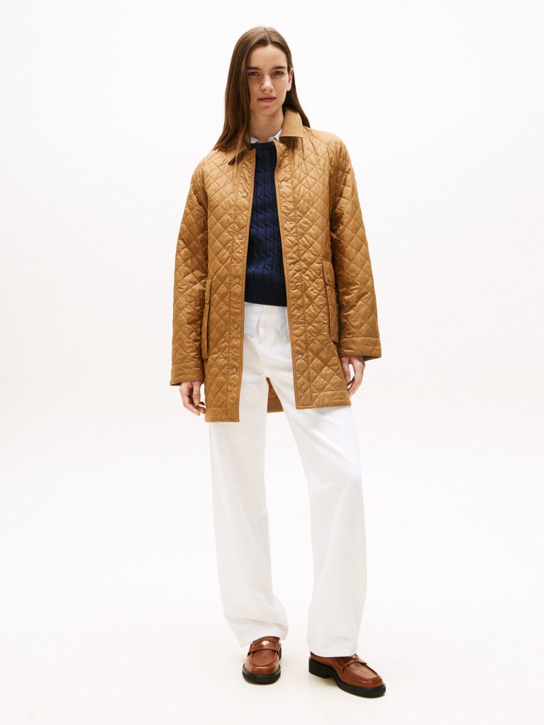 Brown Padded Quilted Regular Jacket  Women