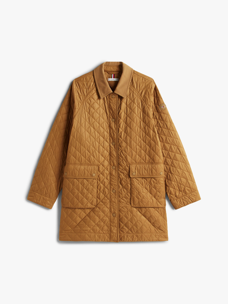 Brown Padded Quilted Regular Jacket  Women