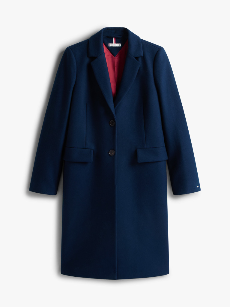 Blue Single Breasted Coat With Cashmere  Women