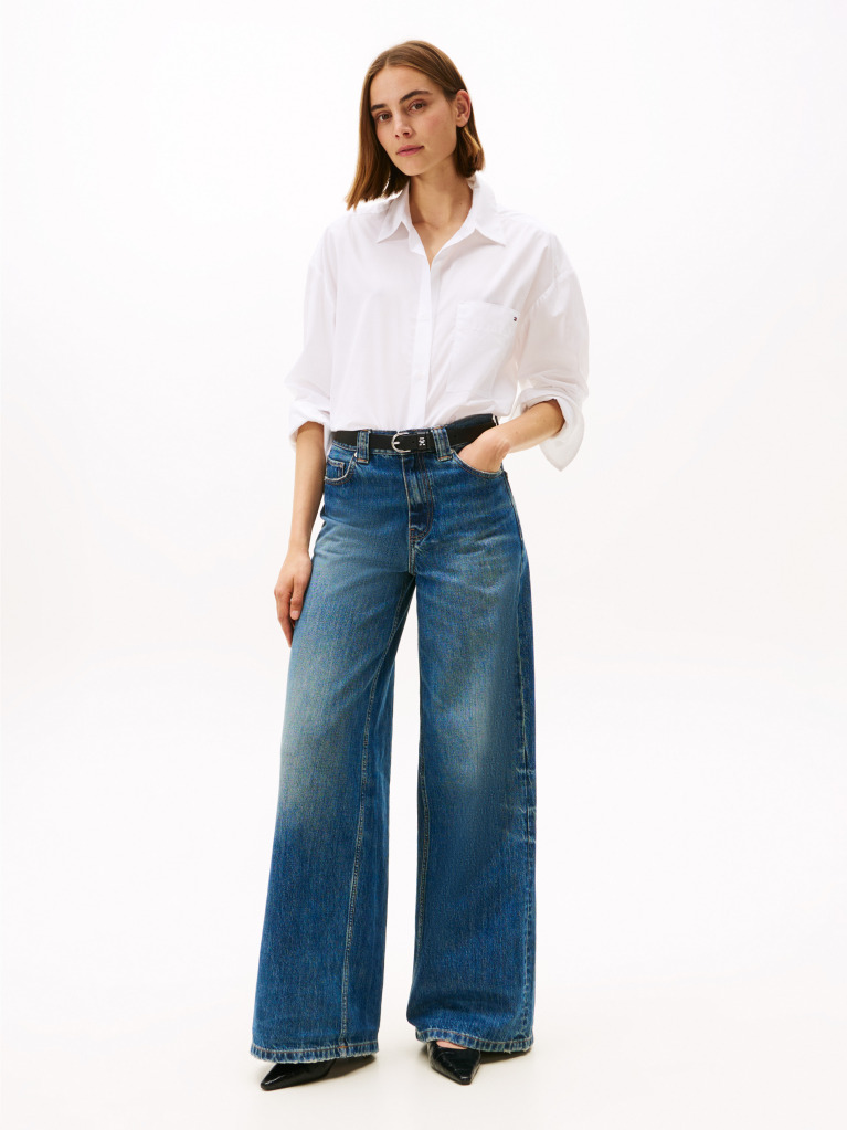 White Relaxed Fit Wide Sleeve Shirt  Women