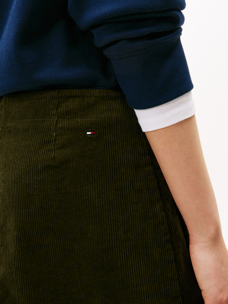 Green Cargo Pocket Corduroy Mini Skirt  Women