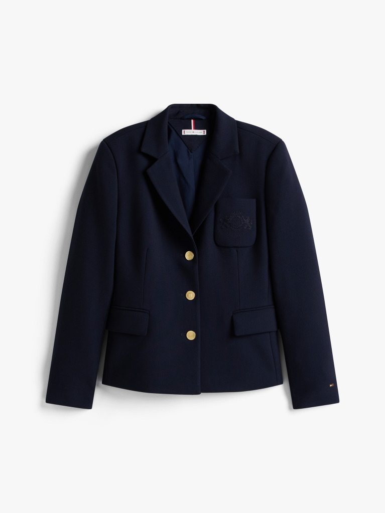 Blue TH Crest Embroidery Slim Fit Blazer  Women