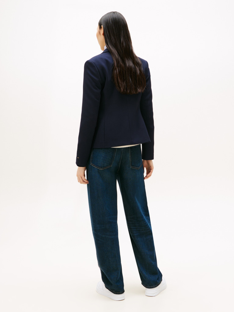 Blue TH Crest Embroidery Slim Fit Blazer  Women