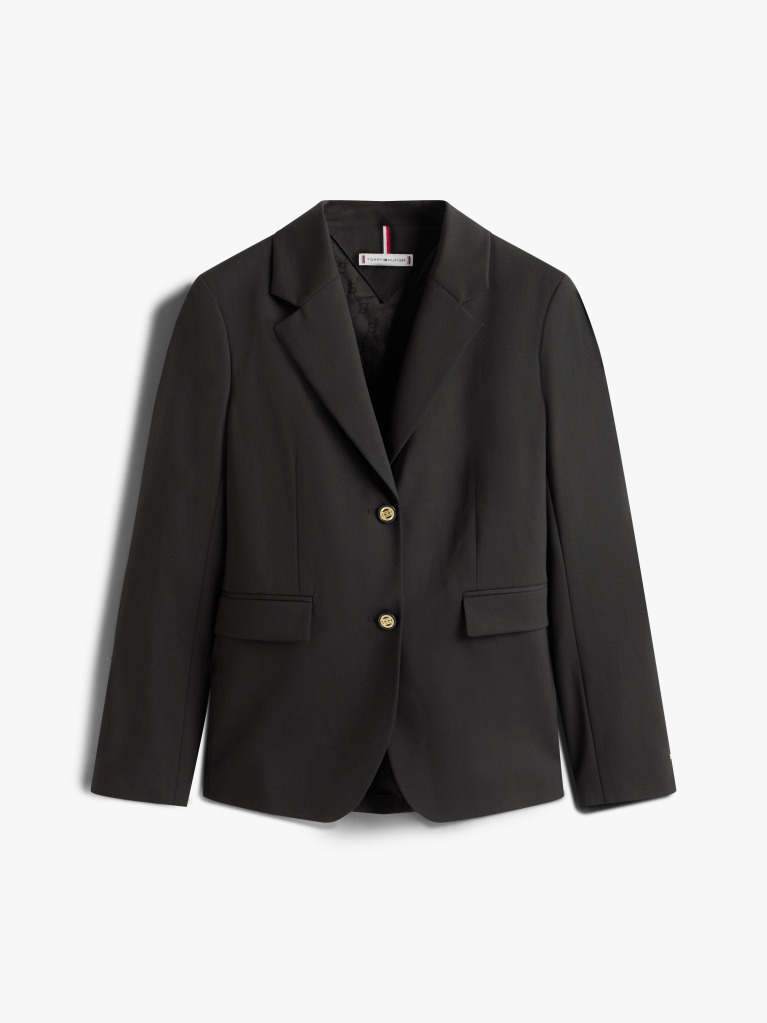Black Regular Fit Timeless Wool Blend Blazer  Women
