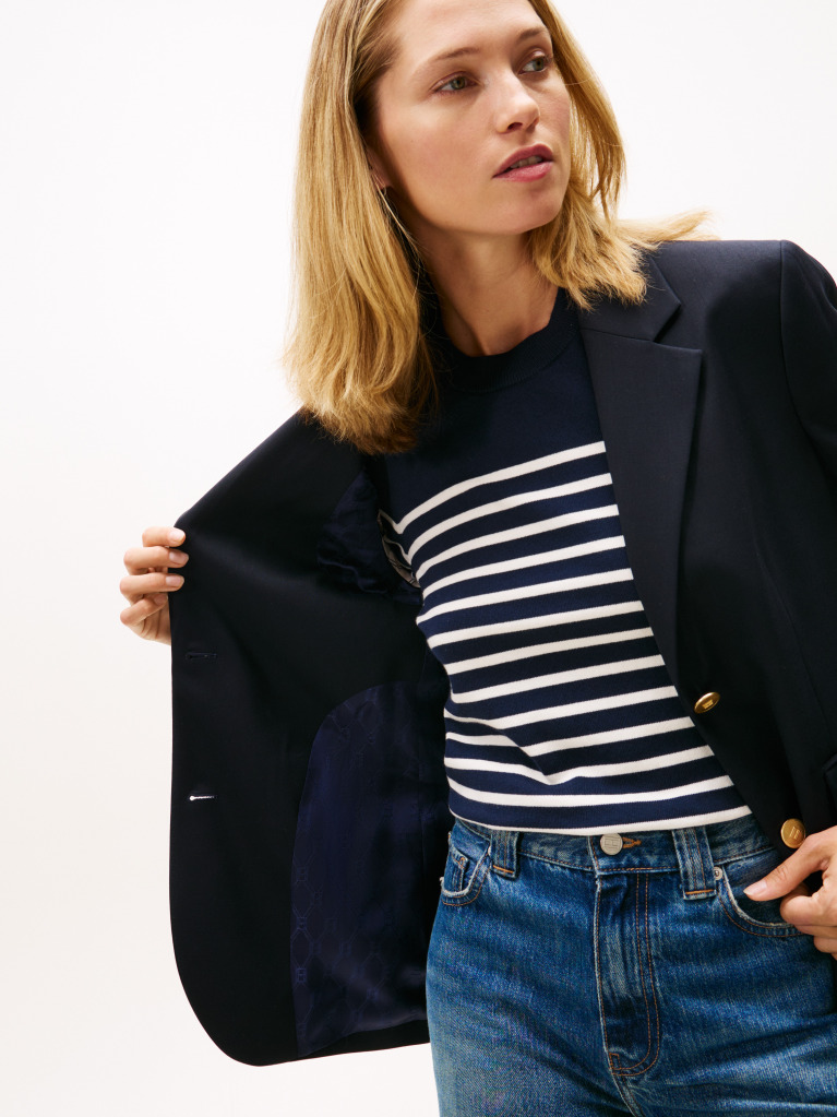 Blue Regular Fit Timeless Wool Blend Blazer  Women