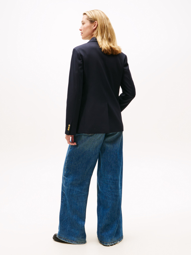 Blue Regular Fit Timeless Wool Blend Blazer  Women