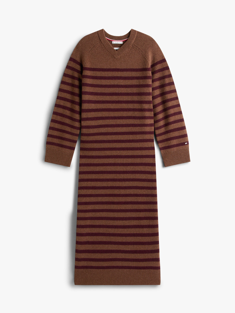 Multi Stripe Midi Jumper Dress With Cashmere  Women