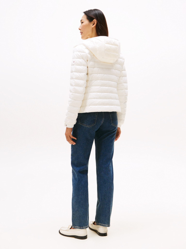 Beige Down Regular Hooded Jacket  Women