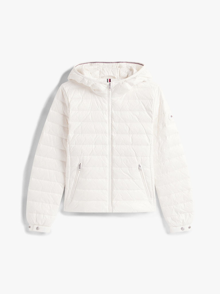Beige Down Regular Hooded Jacket  Women