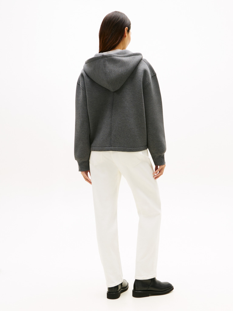 Γκρι Hoody Με Κεντητό Λογότυπο Και Κουκούλα  Γυναίκες