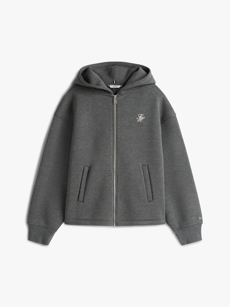 Γκρι Hoody Με Κεντητό Λογότυπο Και Κουκούλα  Γυναίκες
