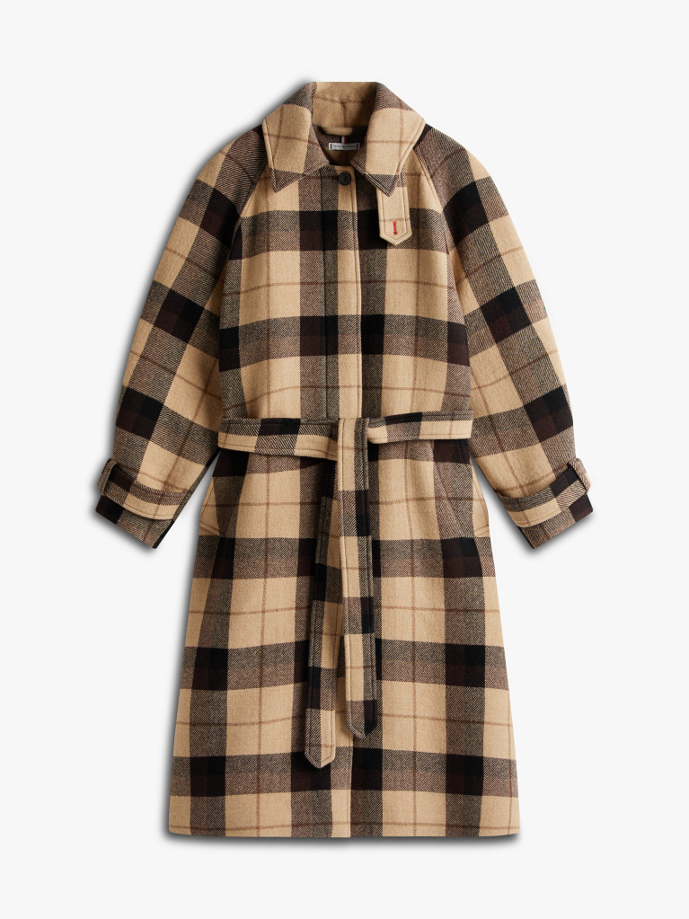 Multi Oversized Καρό Παλτό Με Ζώνη  Γυναίκες