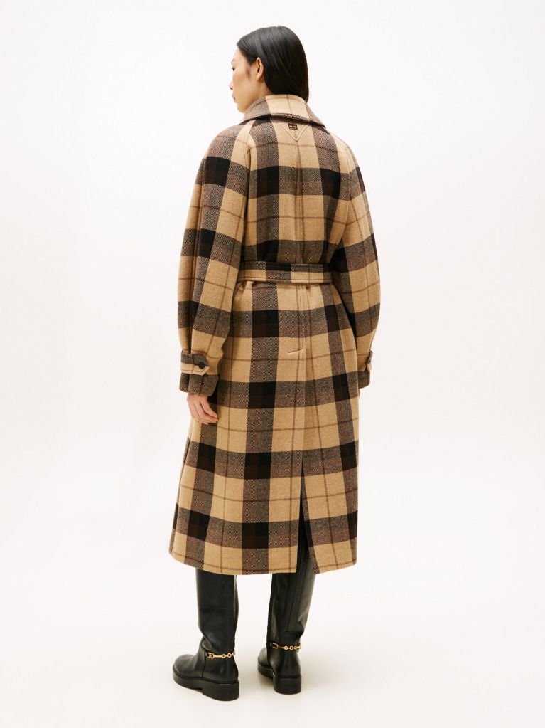 Multi Oversized Καρό Παλτό Με Ζώνη  Γυναίκες