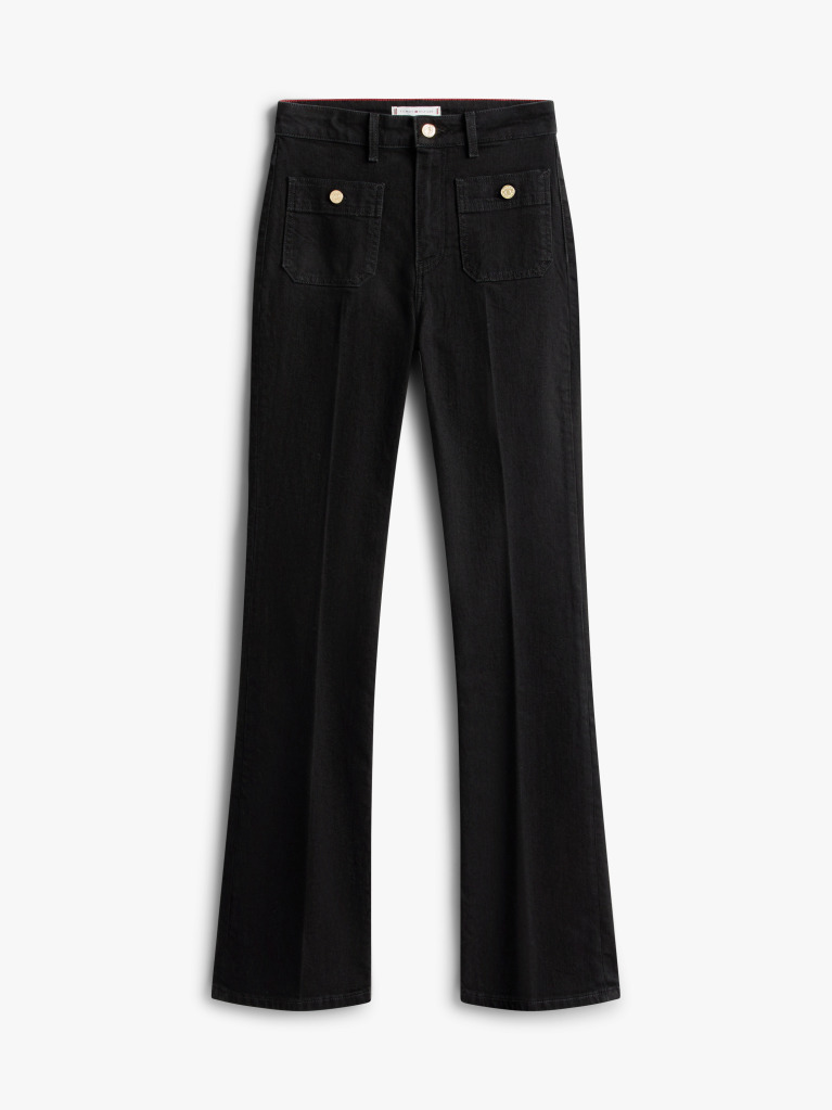 Μαύρο Μαύρο Ψηλόμεσο Bootcut Τζιν  Γυναίκες