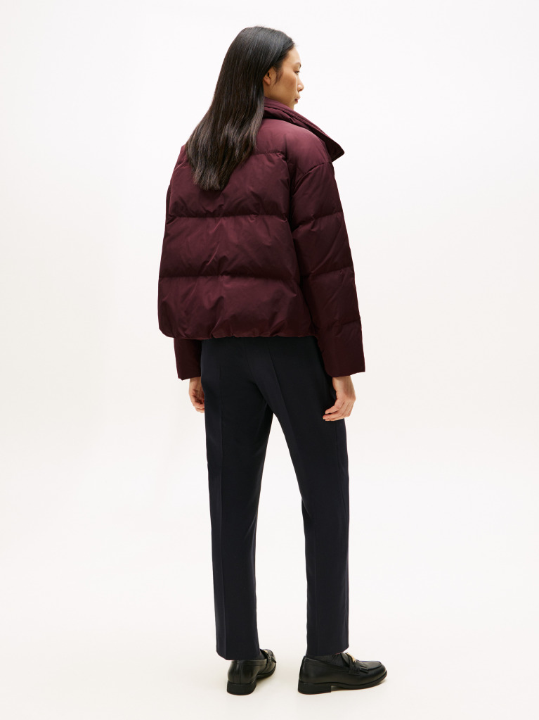 Red Crest Embroidery Down Puffer Jacket  Women