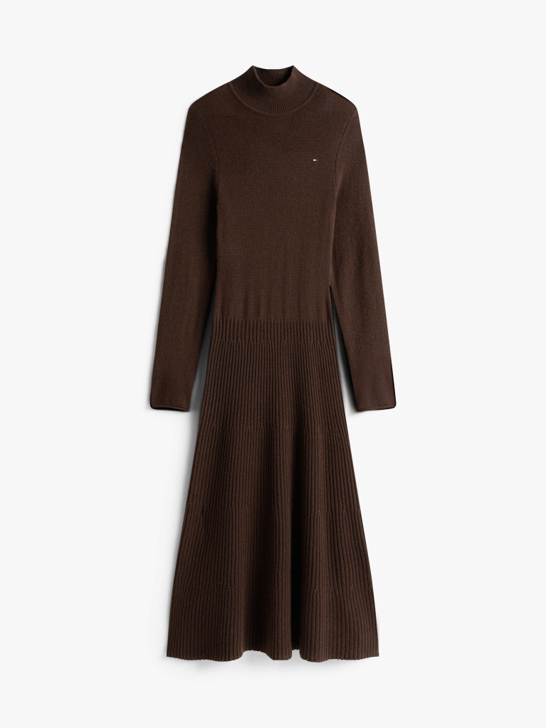 Brown Midi Soft Wool Jumper Dress  Women