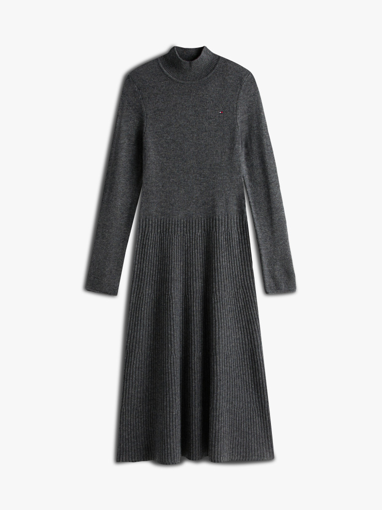 Grey Midi Soft Wool Jumper Dress  Women