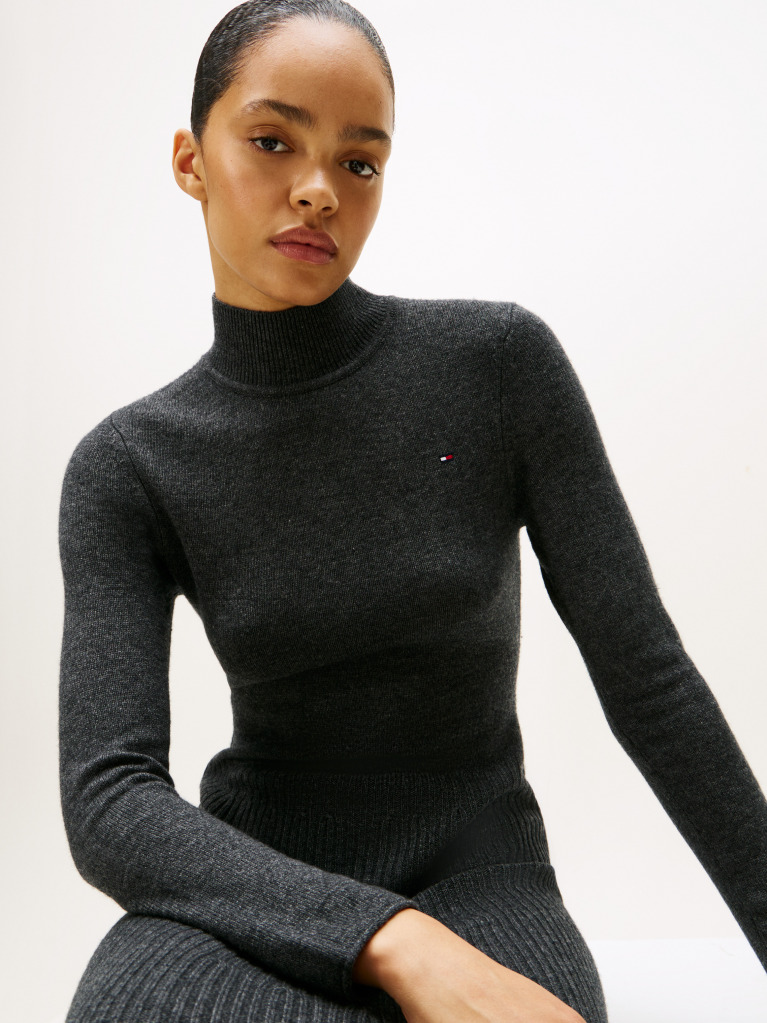 Grey Midi Soft Wool Jumper Dress  Women