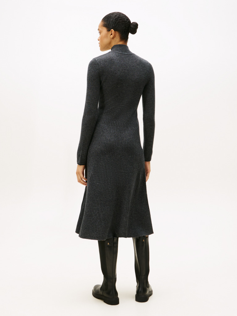 Grey Midi Soft Wool Jumper Dress  Women