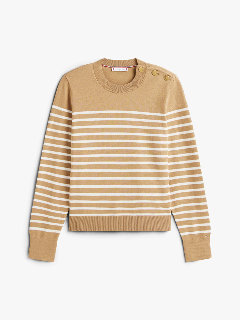 Multi Jersey Gold-Tone Button Jumper  Women