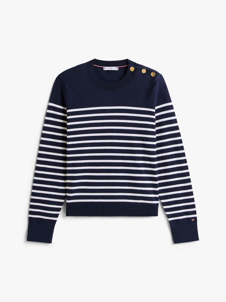 Multi Jersey Gold-Tone Button Jumper  Women