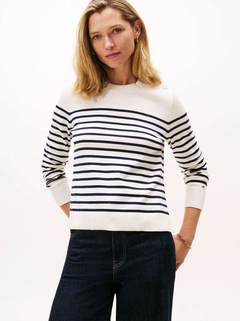 Multi Jersey Gold-Tone Button Jumper  Women