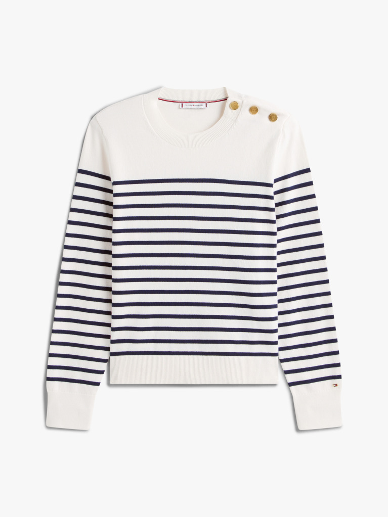 Multi Jersey Gold-Tone Button Jumper  Women