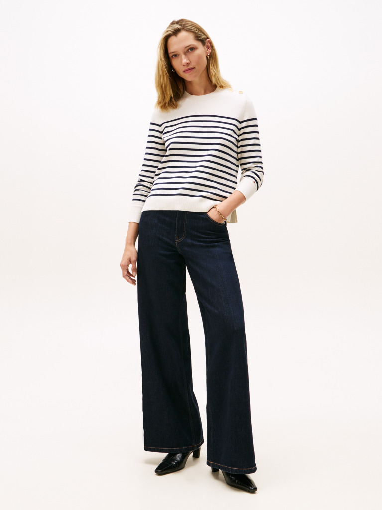Multi Jersey Gold-Tone Button Jumper  Women