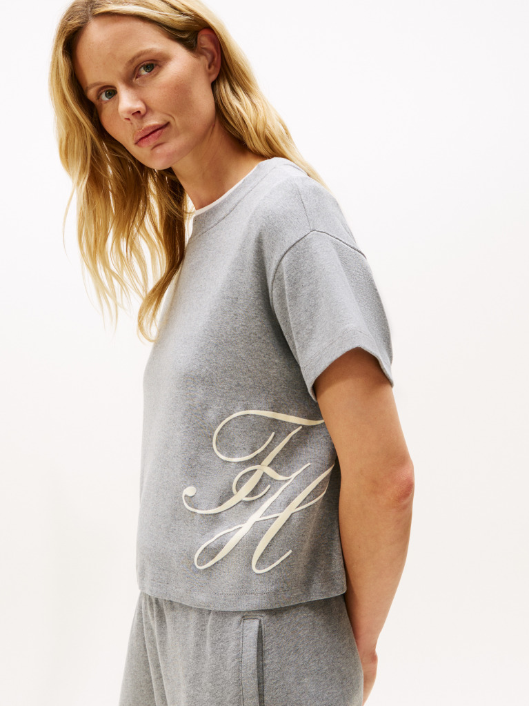 Grey Logo Appliqué Relaxed T-Shirt  Women