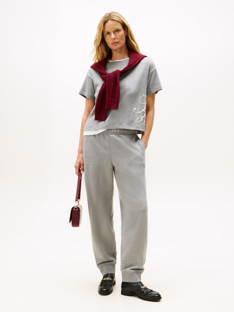 Grey Logo Appliqué Relaxed T-Shirt  Women