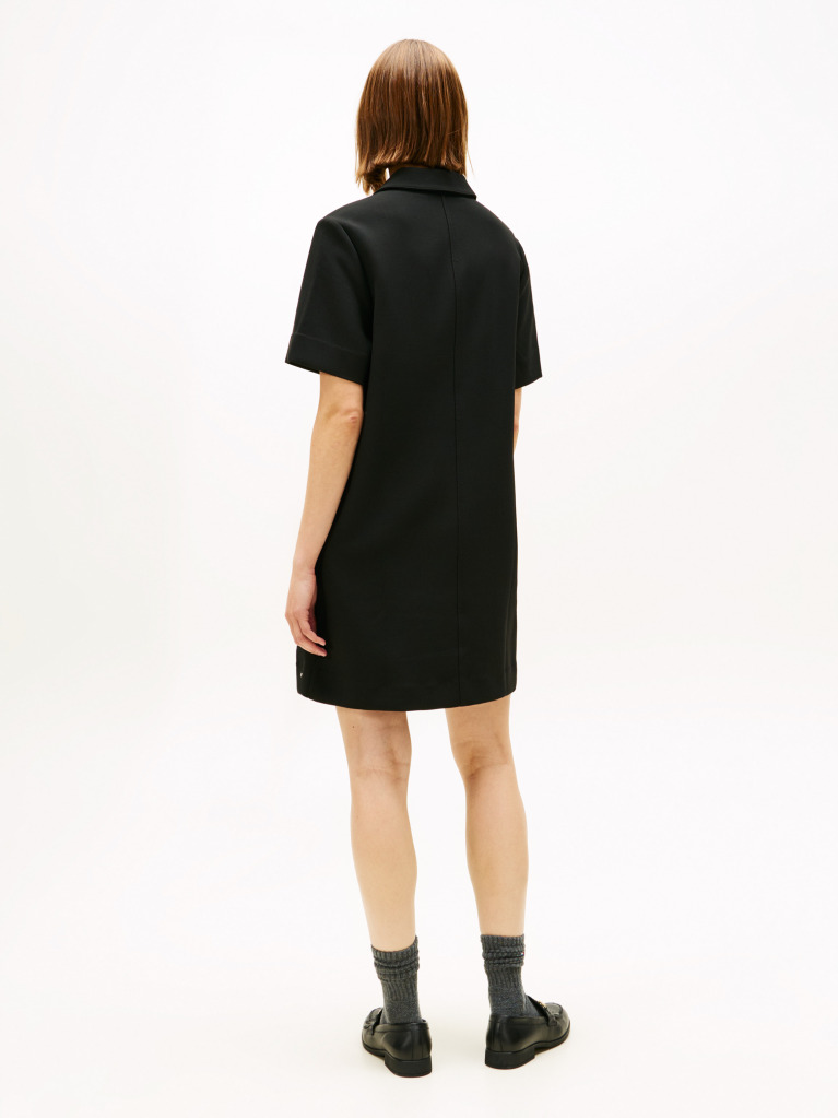 Black Half-Zip Relaxed Shift Dress  Women