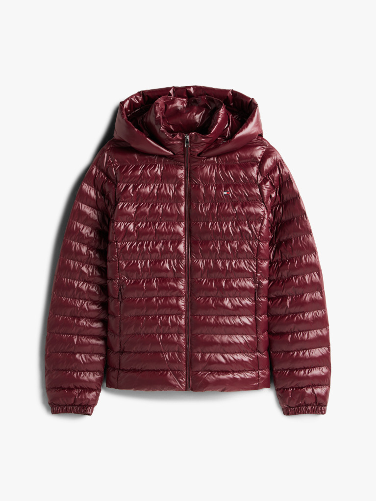 Red Water Repellent Padded Packable Slim Jacket  Women