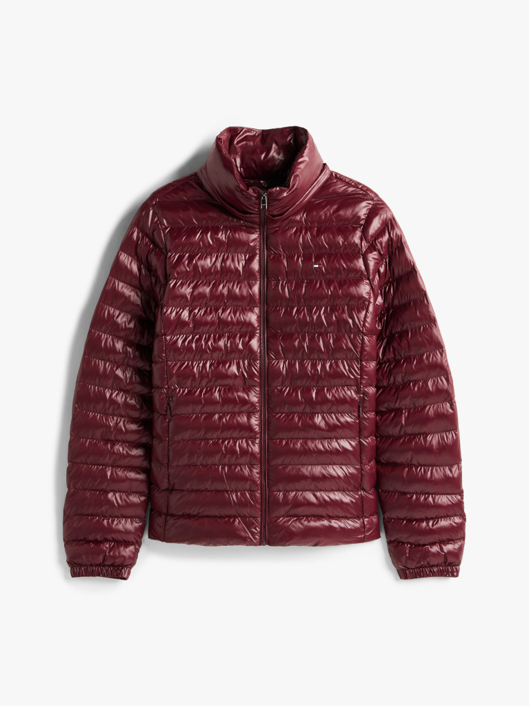Red Water Repellent Padded Packable Slim Jacket  Women