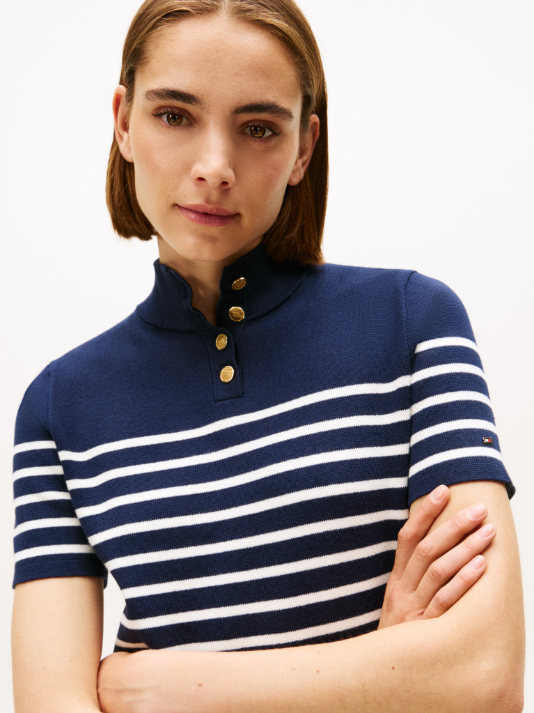 Multi Jersey Mock Neck Mini Jumper Dress  Women