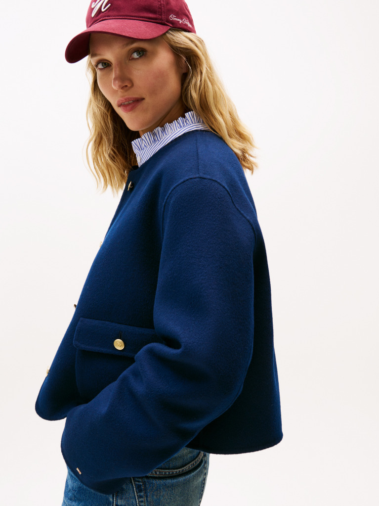 Blue Double-Faced Wool Blend Jacket  Women