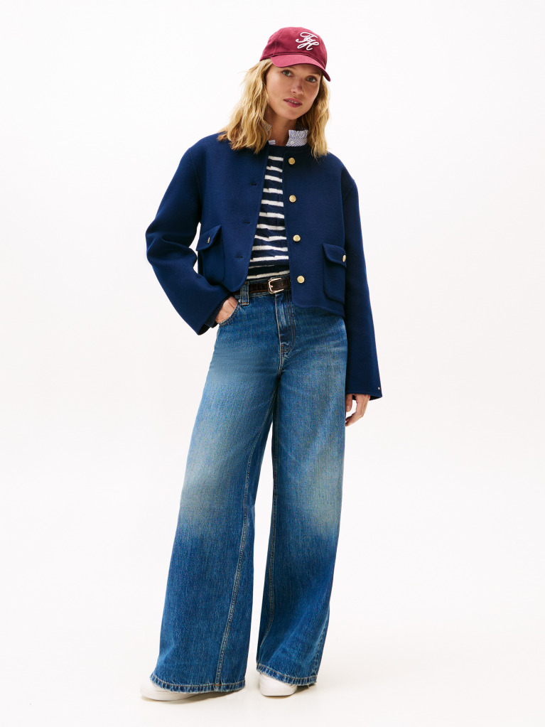 Blue Double-Faced Wool Blend Jacket  Women