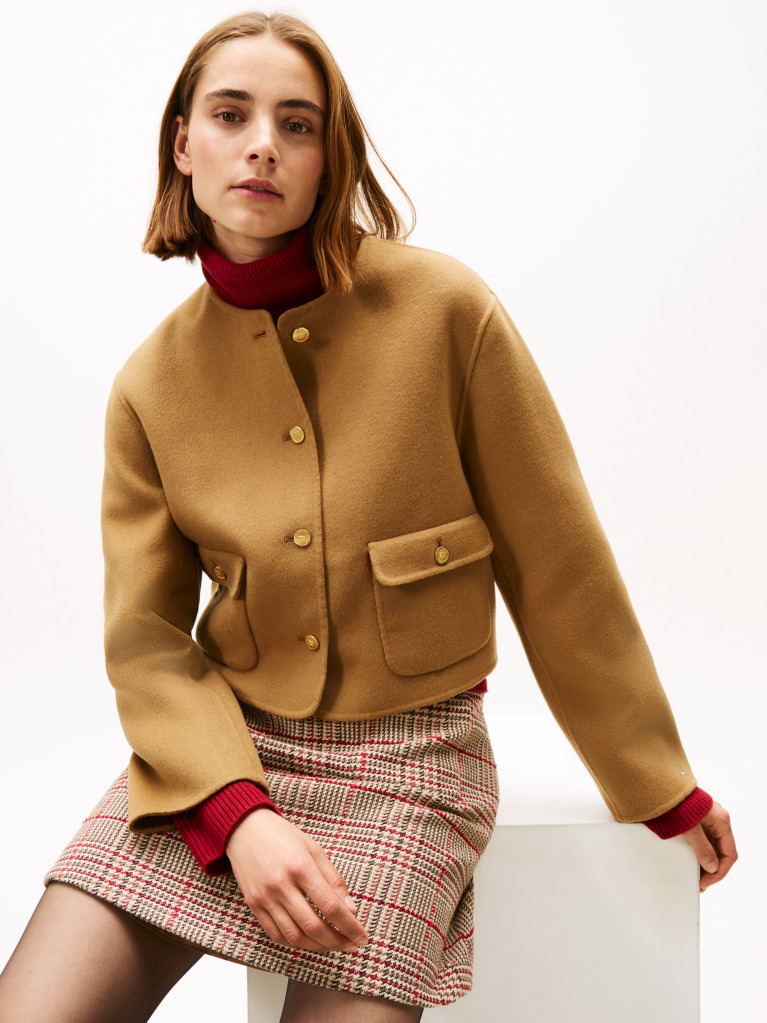 Khaki Double-Faced Wool Blend Jacket  Women