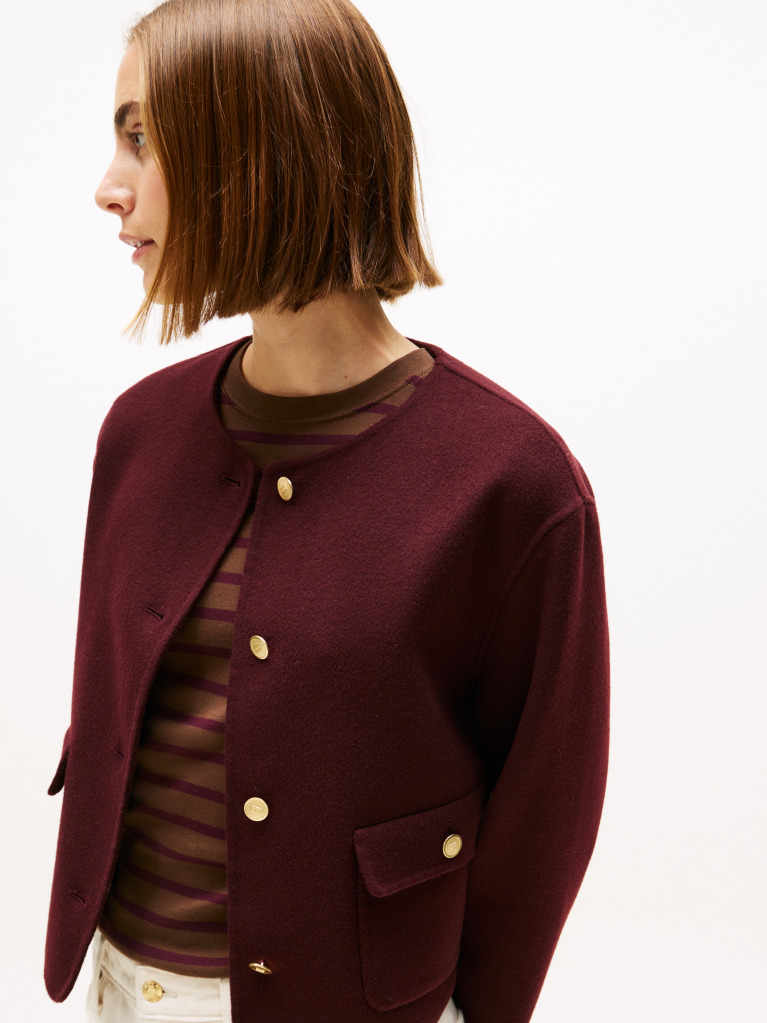 Red Double-Faced Wool Blend Jacket  Women
