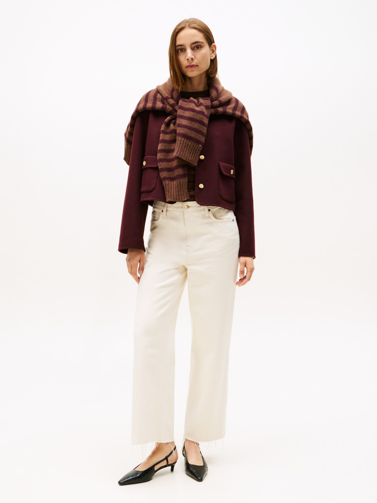 Red Double-Faced Wool Blend Jacket  Women