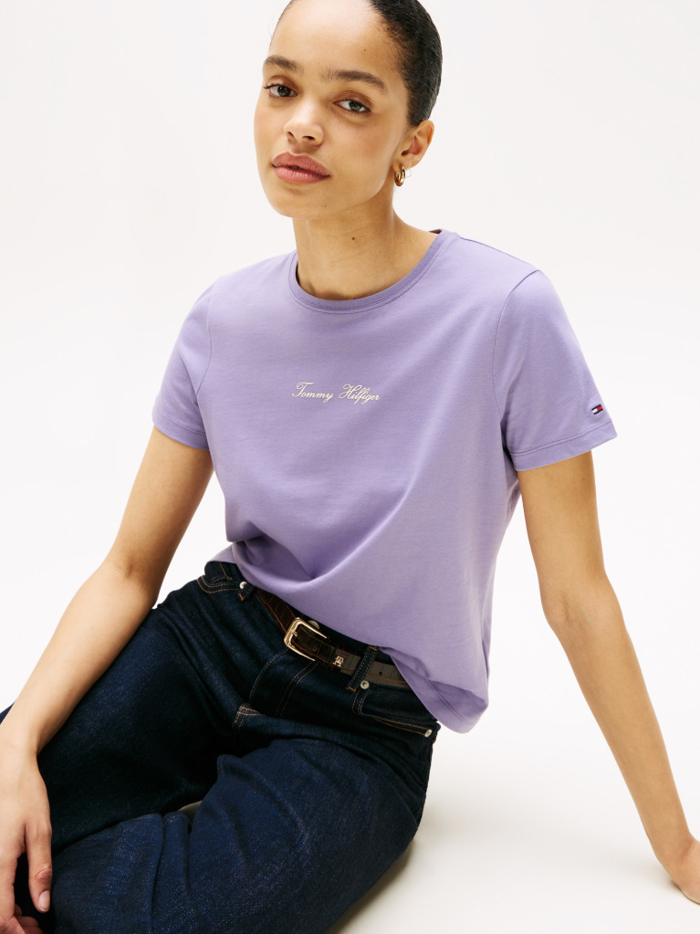 Μωβ T-Shirt Με Λογότυπο  Γυναίκες
