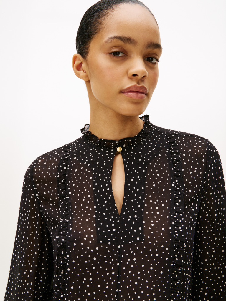 Multi Viscose Georgette Long Sleeve Blouse  Women